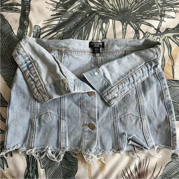 PrettyLittleThing Skirts Pretty Little Thing Denim Pleated